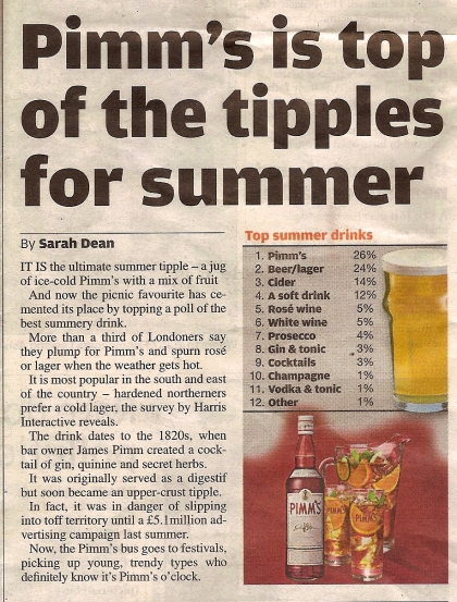 Scan of the Metro Top Summer Drinks Article